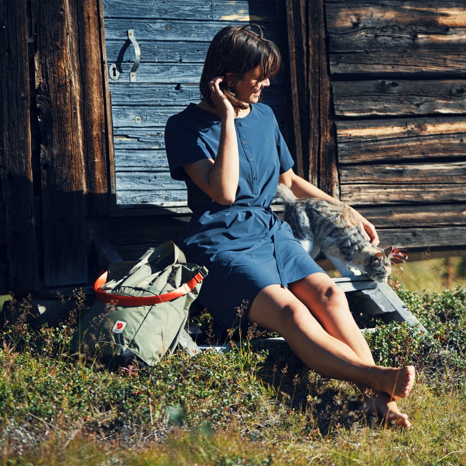 Vestido Övik Lite Con Moda Negra Fjällräven