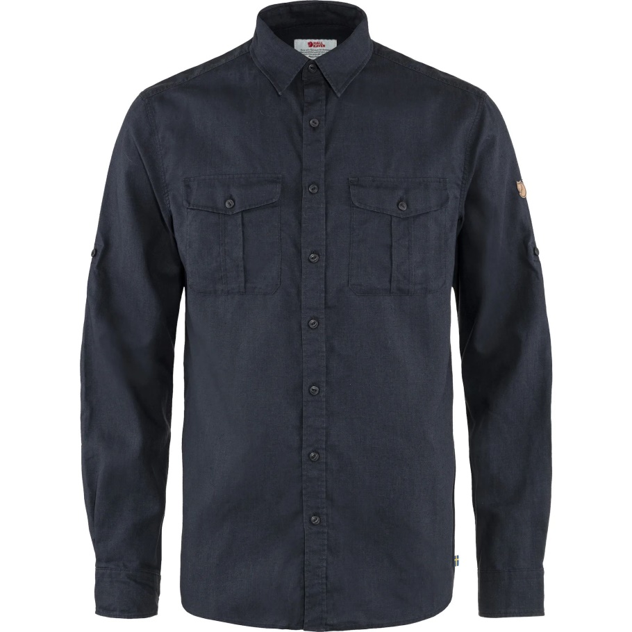 Fjällräven Moda Azul Marino Oscuro Övik Camisa De Viaje Manga Larga M