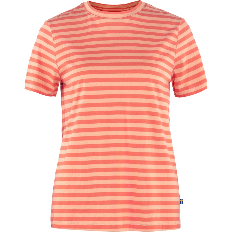 Camiseta De Rayas De Arte Con Campos De Amapolas Celestes De Algodón Fjällräven Fashion