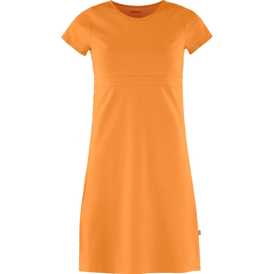 Vestido Naranja Picante De Alta Costa Con Moda Fjällräven