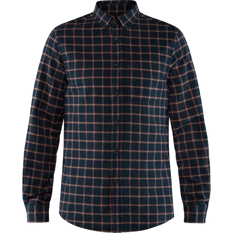 Camisa De Franela Övik Azul Marino Oscuro M Fjällräven Moda