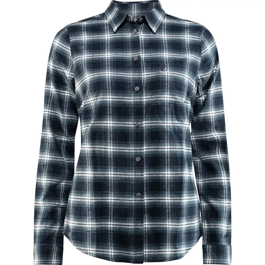 Camisa De Franela Övik Azul Marino Oscuro Con Moda Fjällräven