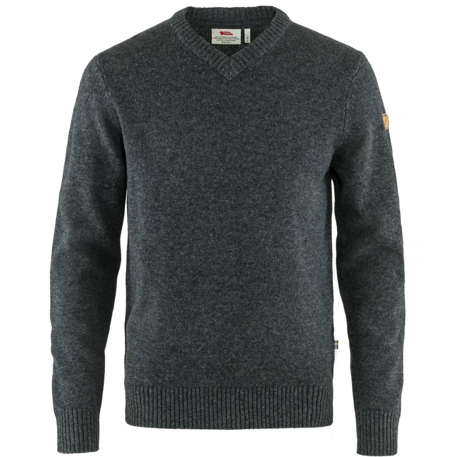 Fjällräven Moda Gris Oscuro Övik Suéter Con Cuello En V W