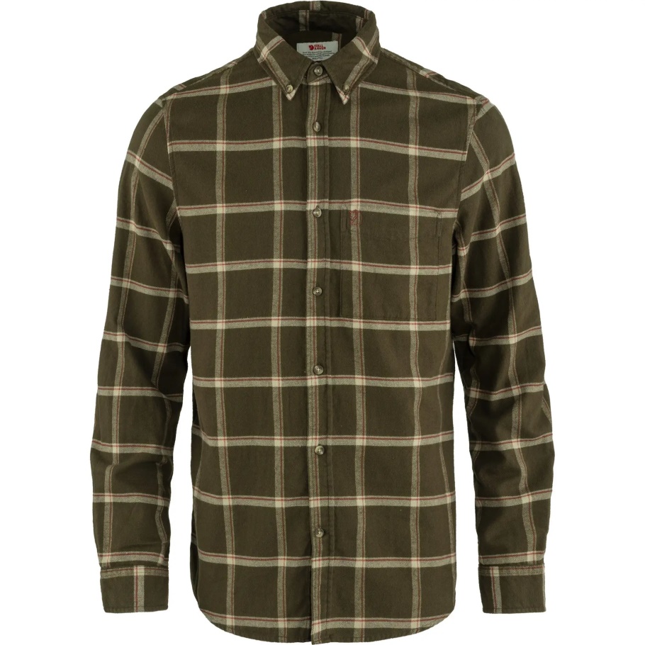 Fjällräven Fashion Övik Comfort Camisa De Franela M Dark Olive-sand Stone