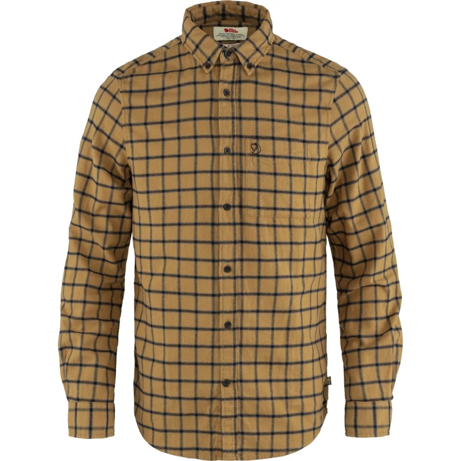 Fjällräven Fashion Övik Camisa De Franela Con Trigo Sarraceno Marrón-azul Marino Oscuro