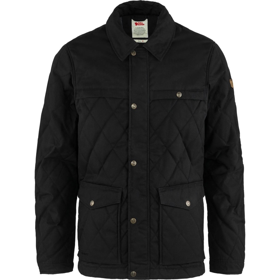 Chaqueta Acolchada De Lana Övik M Fjällräven Marca De Moda Negro