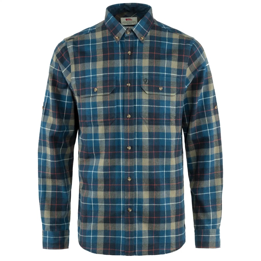 Camisa De Franela Gruesa Singi M Fjällräven Moda Azul Marino