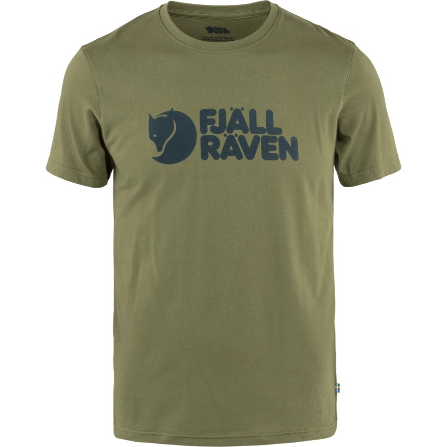 Logo Camiseta M Caper Verde Fjällräven Moda