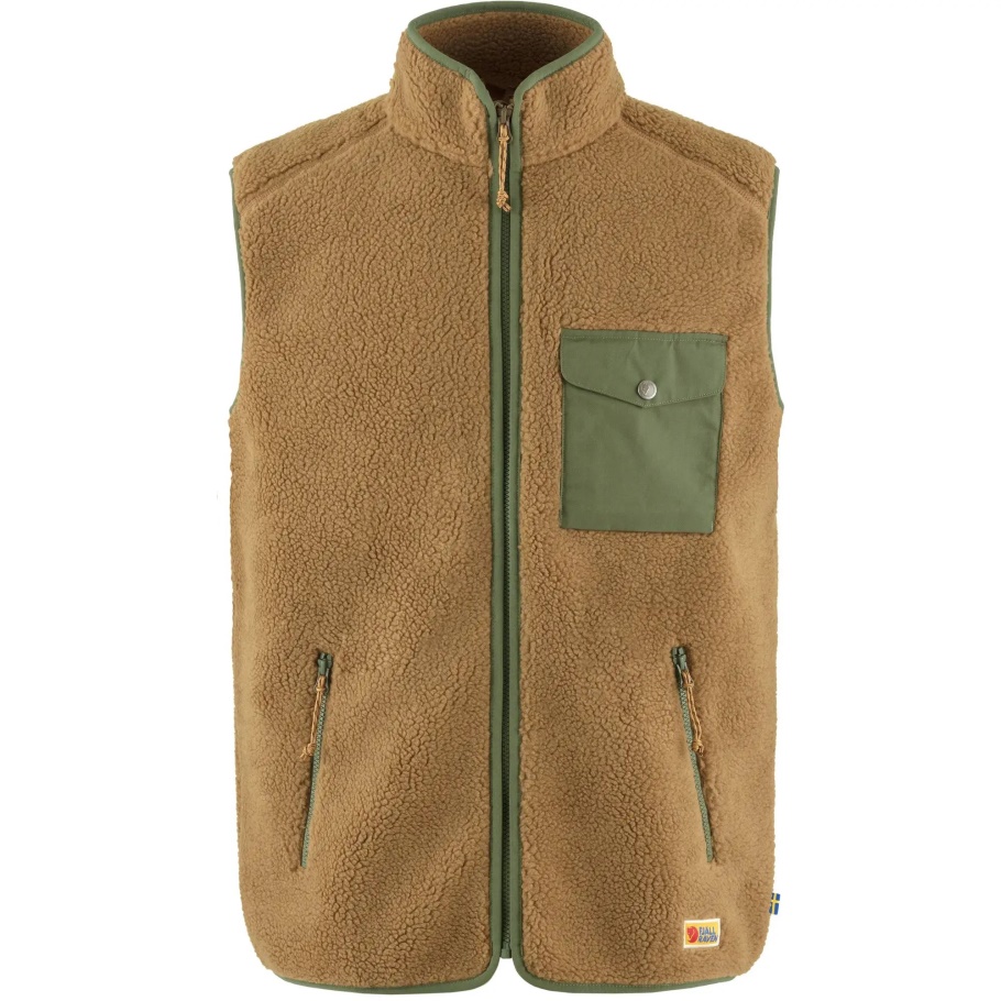 Sarraceno Marrón-laurel Verde Fjällräven Moda Todos Los Días Pila Polar Chaleco M