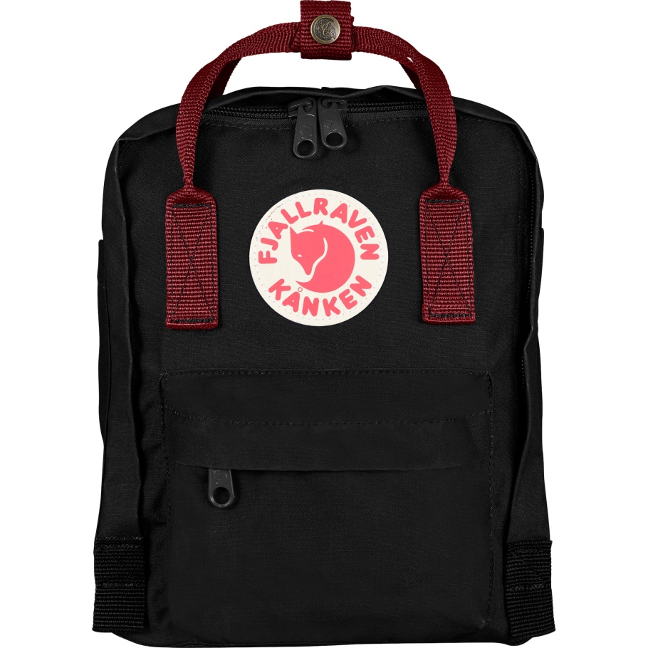 Kånken Mini Fjällräven Moda Negro-buey Rojo