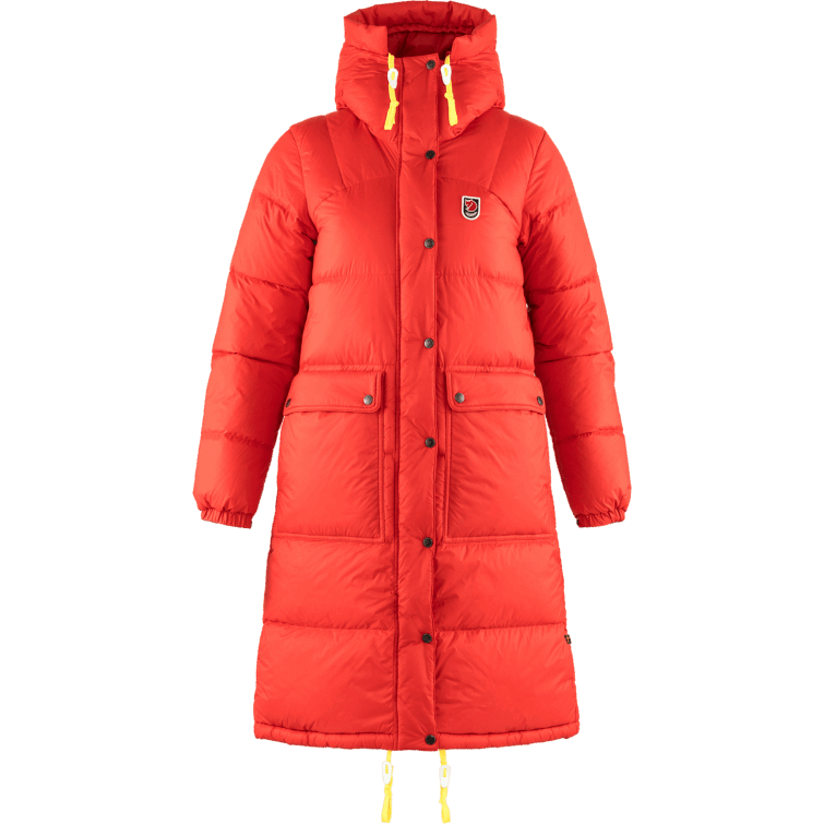 Parka Larga De Expedición Roja Auténtica Con Moda Fjällräven