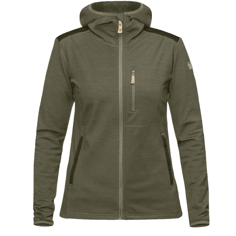 Fashion Keb Fleece Hoodie W Fjällräven Fashion Laurel Green-deep Forest