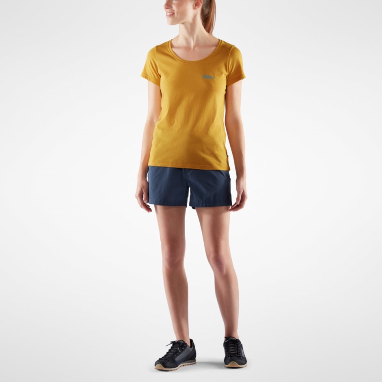 Fjällräven Marca De Moda Tiza Blanco Logo Camiseta W