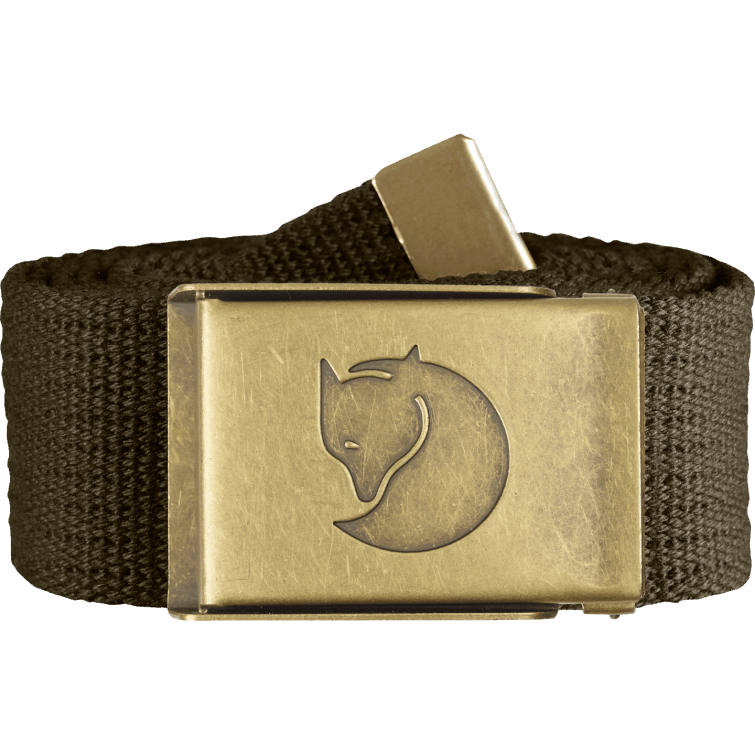 Cinturón De Latón De Lona De Moda Fjällräven Verde Oliva Oscuro 4cm