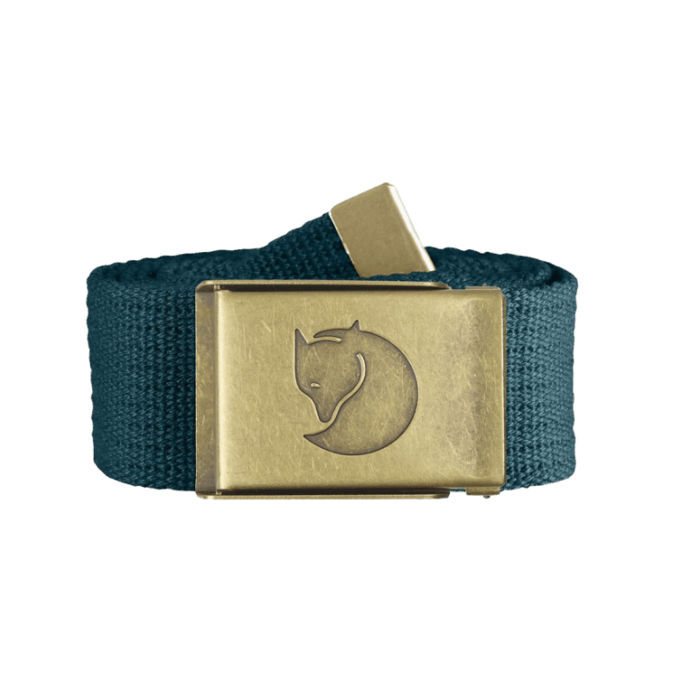 Fjällräven Cinturón De Latón De Lona Verde Glaciar De Moda 4cm