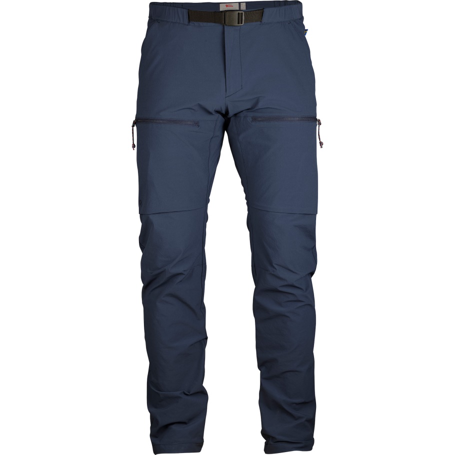 Fjällräven Moda Azul Marino Alta Costa Caminata Pantalones M Largo