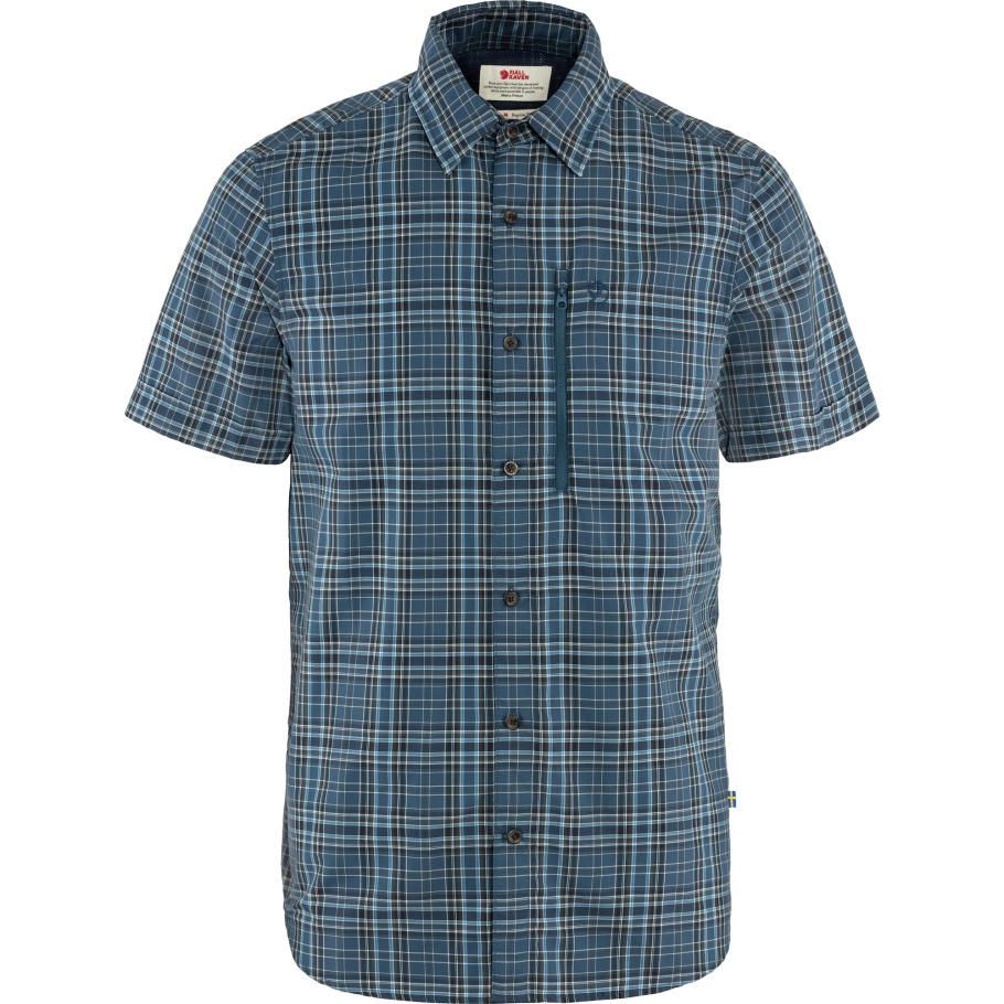 Fjällräven Marca De Moda Indigo Azul-azul Marino Oscuro Abisko Caminata Camisa Ss M