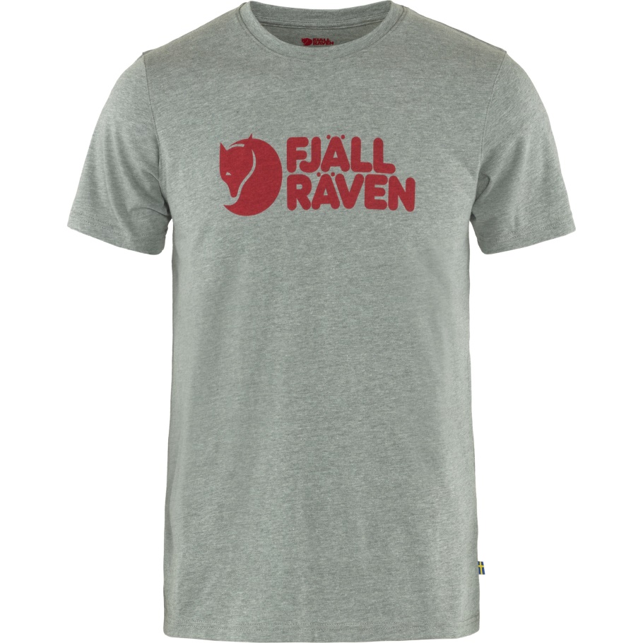 Camiseta Gris Jaspeada Con Logo M Fjällräven Fashion