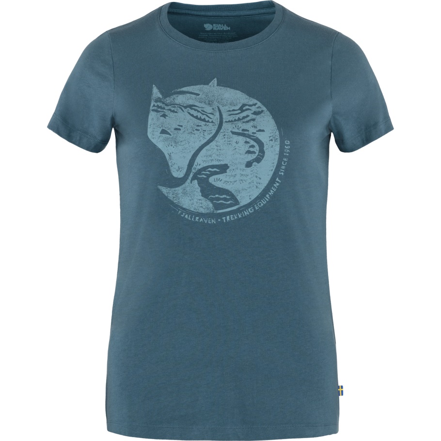 Camiseta Con Estampado De Zorro ártico W Fjällräven Marca De Moda Azul índigo
