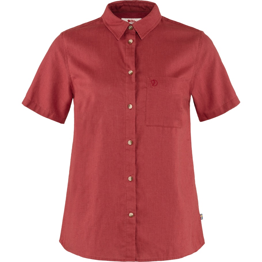 Fjällräven Moda Rojo Frambuesa Övik Camisa De Viaje Ss W