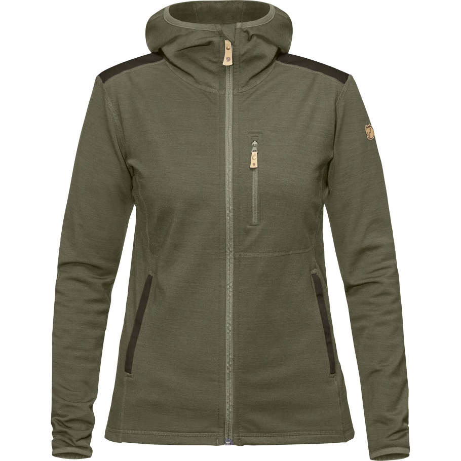 Fjällräven Fashion Keb Sudadera Con Capucha De Forro Polar Con Verde Laurel-bosque Profundo