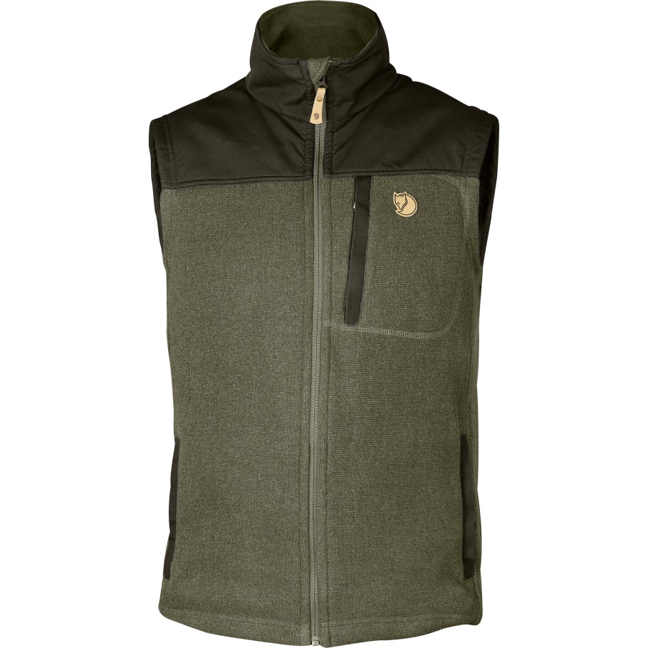 Fjällräven Fashion Buck Fleece Vest M Laurel Green-deep Forest