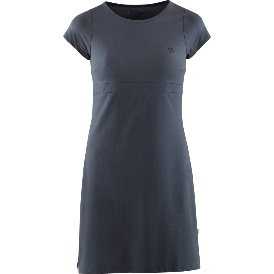 Vestido De Alta Costa De La Marca De Moda Fjällräven Azul Marino Con