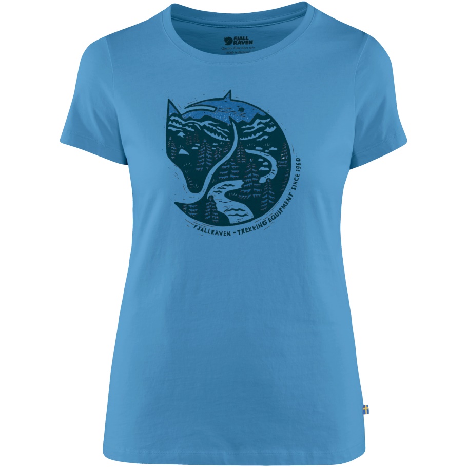 Fjällräven Camiseta De Moda Con Estampado De Zorro ártico Y Río Azul