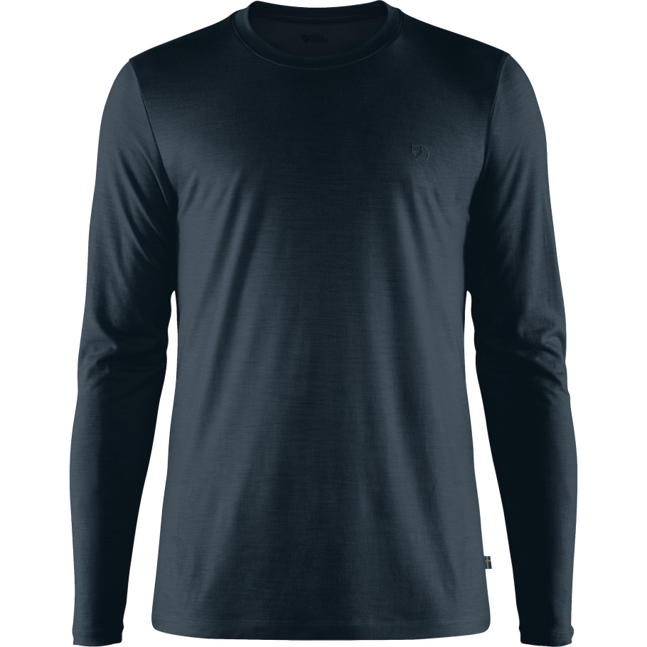Abisko Wool Ls M Fjällräven Moda Azul Marino Oscuro