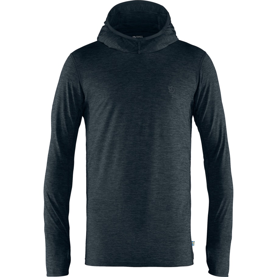 Azul Marino Oscuro Abisko Sol Sudadera Con Capucha M Fjällräven Marca De Moda