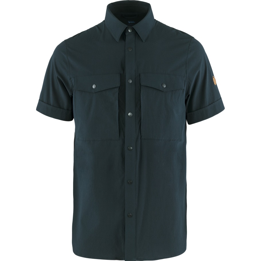 Camisa De Trekking Abisko Azul Marino Oscuro Ss M Fjällräven Marca De Moda