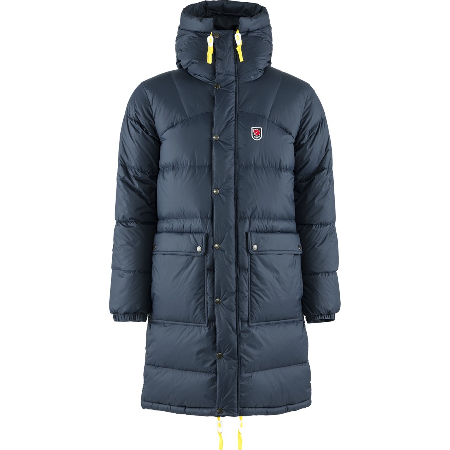 Parka Larga De Plumas De Expedición M Fjällräven Marca De Moda Azul Marino