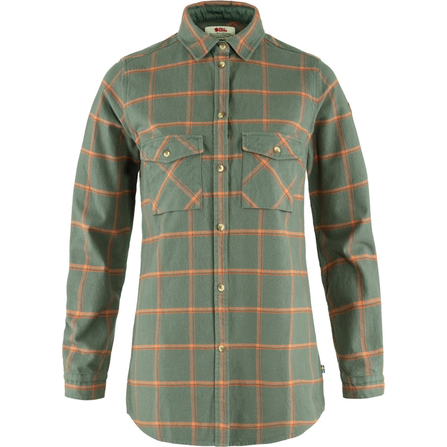Camisa Sarga Övik Pátina Verde-marrón Desierto Ls W Fjällräven Moda