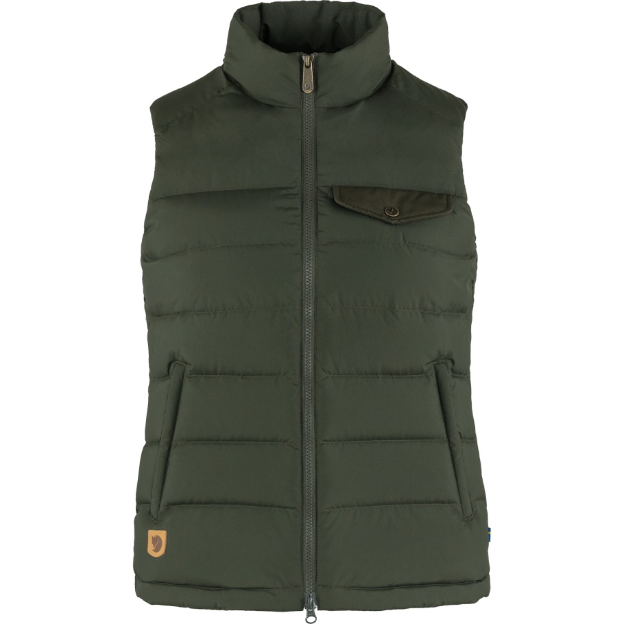 Chaleco Con Forro De Plumón De Groenlandia De Bosque Profundo Con Moda Fjällräven