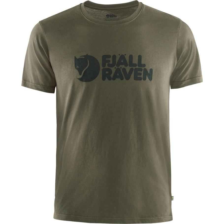 Logo Camiseta M Oliva Oscuro Fjällräven Moda