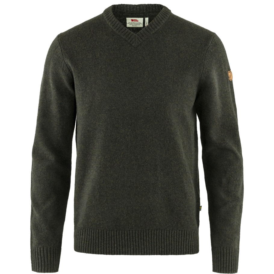 Fjällräven Fashion Övik Suéter Con Cuello En V M Oliva Oscuro