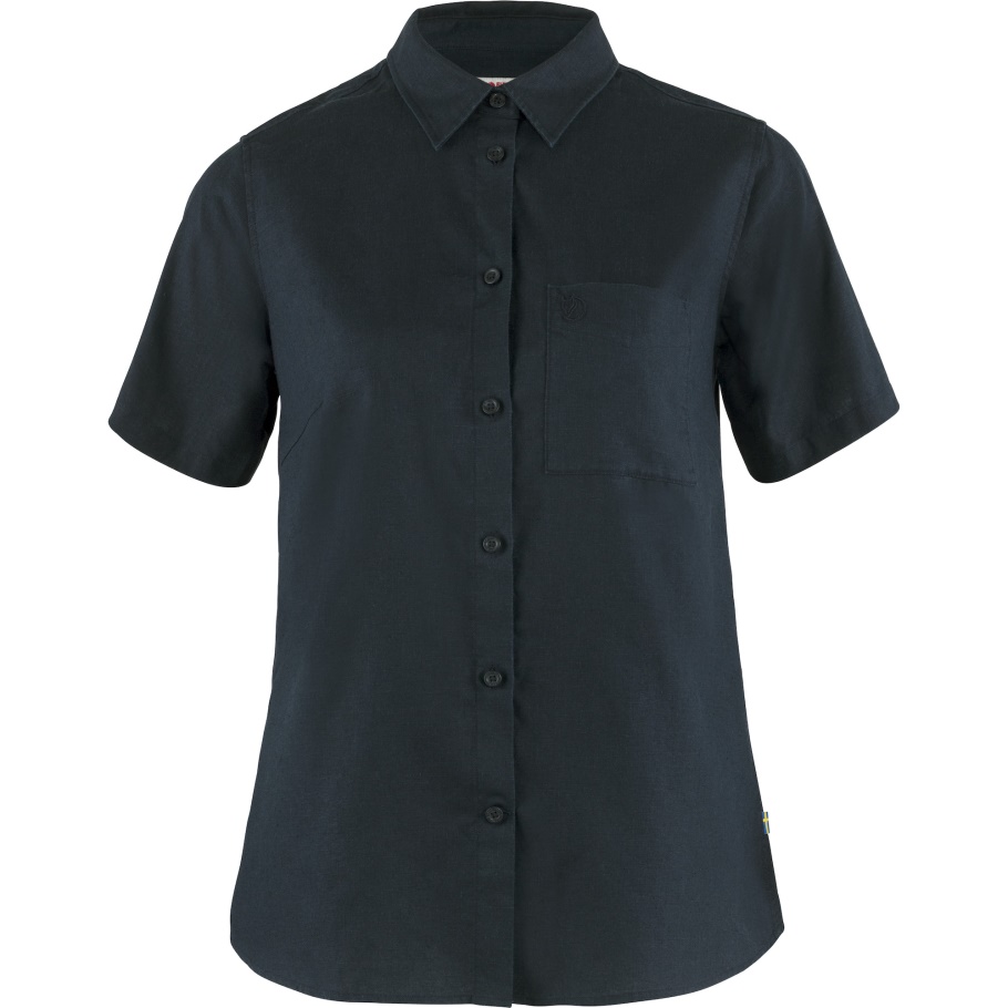 Azul Marino Oscuro Fjällräven Fashion Övik Camisa De Viaje Ss W