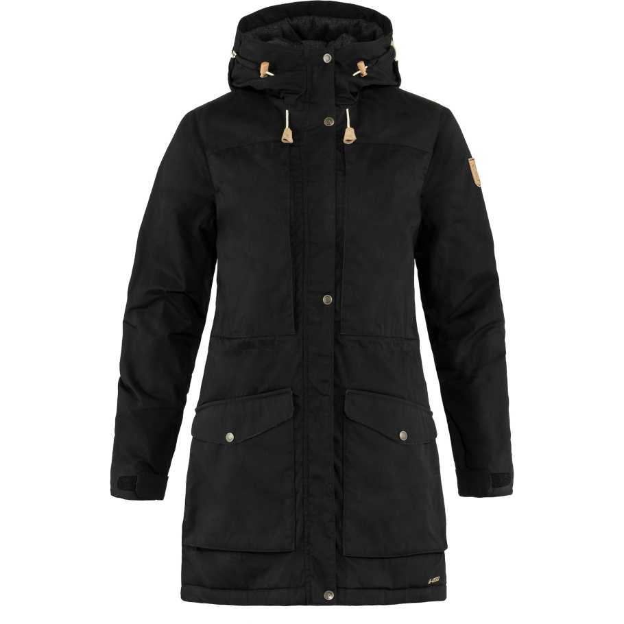 Negro Fjällräven Marca De Moda Singi Parka Acolchada De Lana W