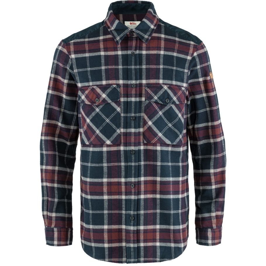 Camisa De Sarga Övik M Dark Navy-dark Granate Fjällräven Marca De Moda