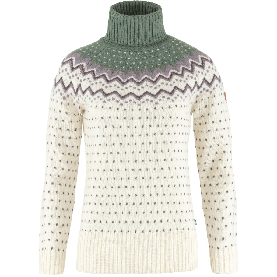 Fjällräven Marca De Moda Övik Cuello Vuelto De Punto Con Blanco Tiza-verde Pátina