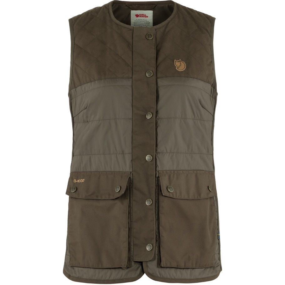 Fjällräven Chaleco Acolchado De Lana De Bosque De Olivo Oscuro De Moda Con