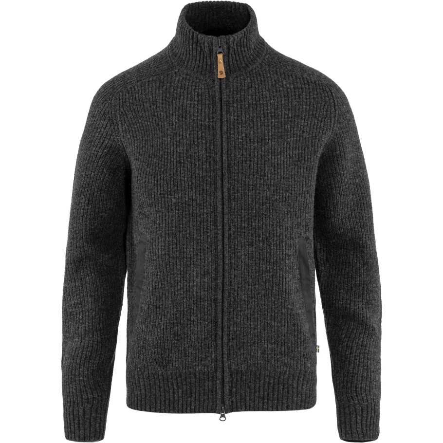 Cárdigan Con Cremallera Övik De Punto M Fjällräven Marca De Moda Gris Oscuro