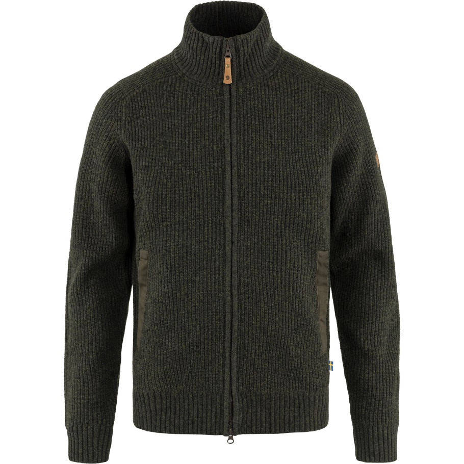 Cárdigan De Punto Con Cremallera Övik Verde Oliva Oscuro M Fjällräven Marca De Moda