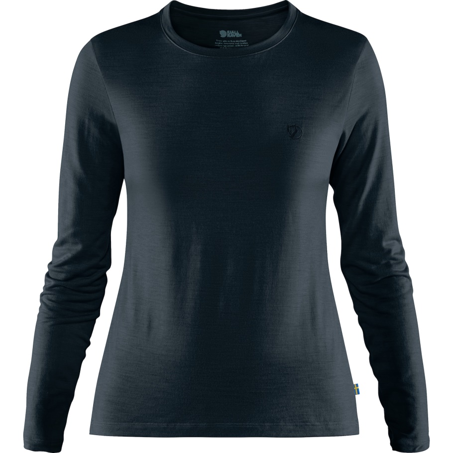 Abisko Wool Ls W Fjällräven Moda Azul Marino Oscuro
