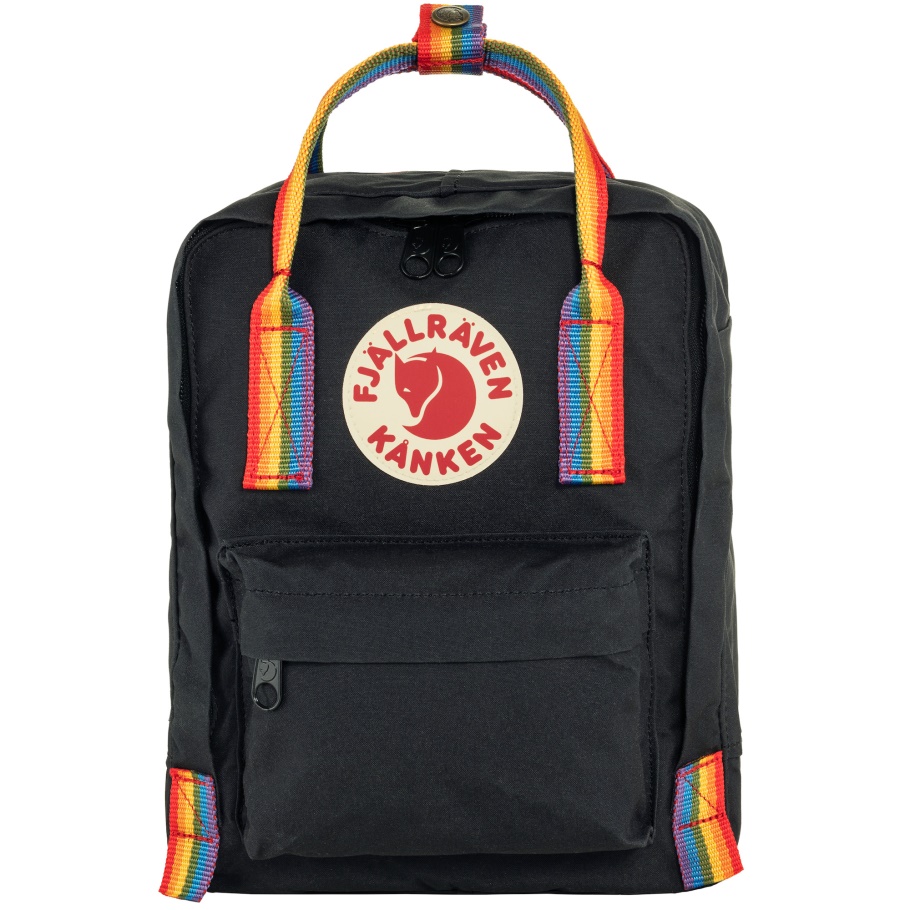 Kånken Arco Iris Mini Fjällräven Moda Patrón De Arco Iris Negro