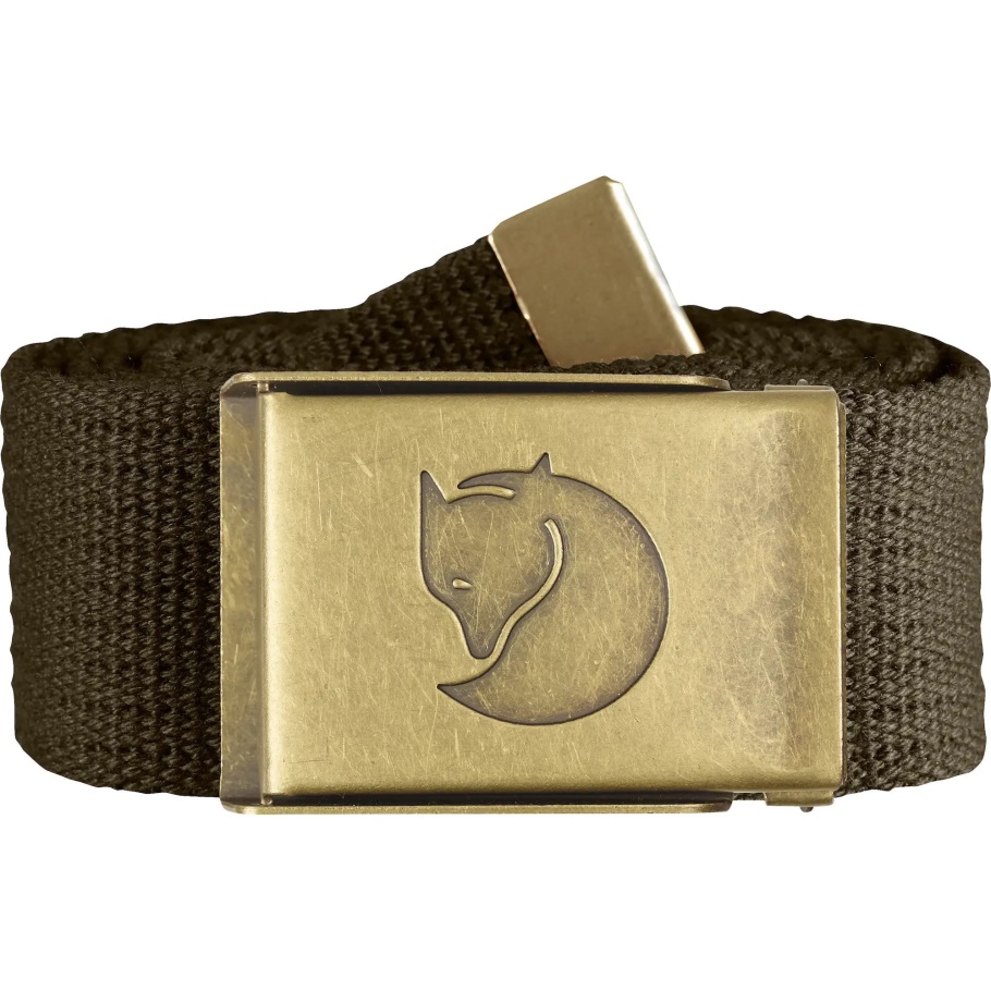 Fjällräven Fashion Canvas Cinturón De Latón 4 Cm Verde Oliva Oscuro
