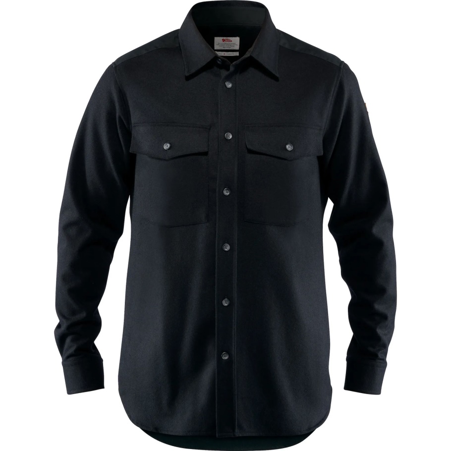 Camisa Negra De Lana De Övik Ls M Fjällräven Fashion