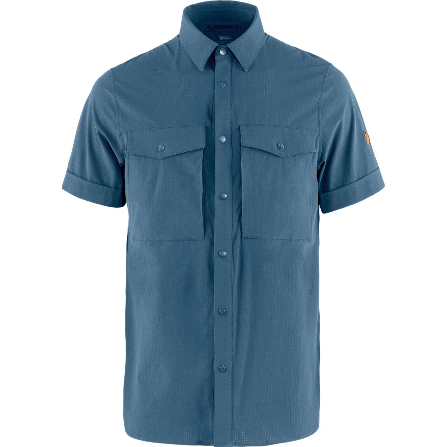 Fjällräven Moda Abisko Trekking Camisa Ss M Tío Azul