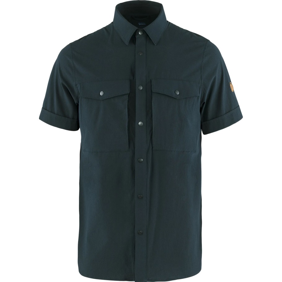 Camisa De Trekking Abisko Azul Marino Oscuro Ss M Fjällräven Moda