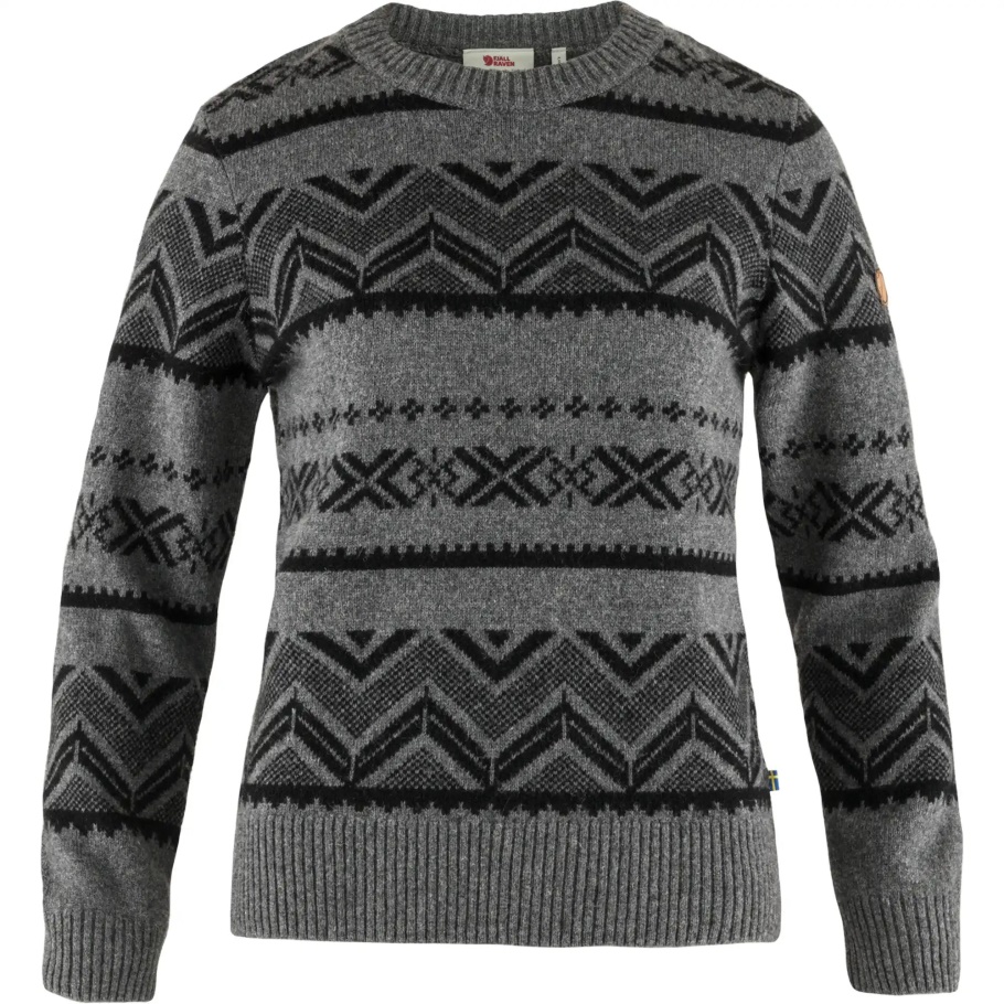 Gris Oscuro Patrón De Lana De Groenlandia De Punto Con Moda Fjällräven